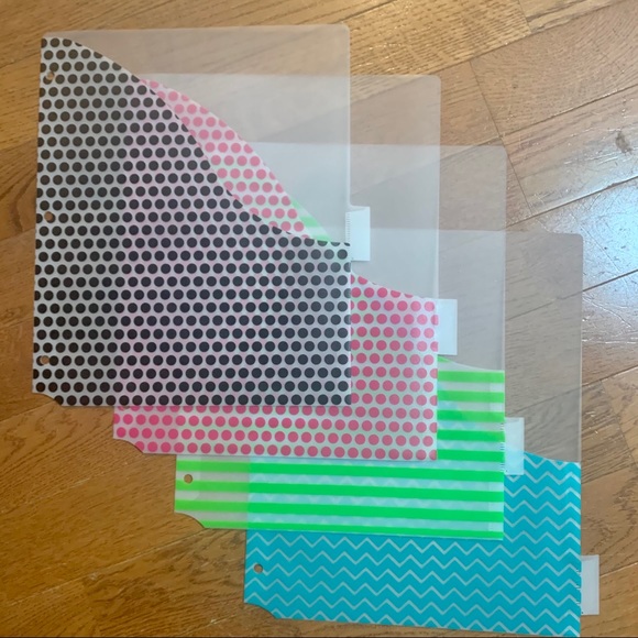 Pocketed Multi-Colored Tabbed Dividers 8pc NEW - Picture 4 of 4